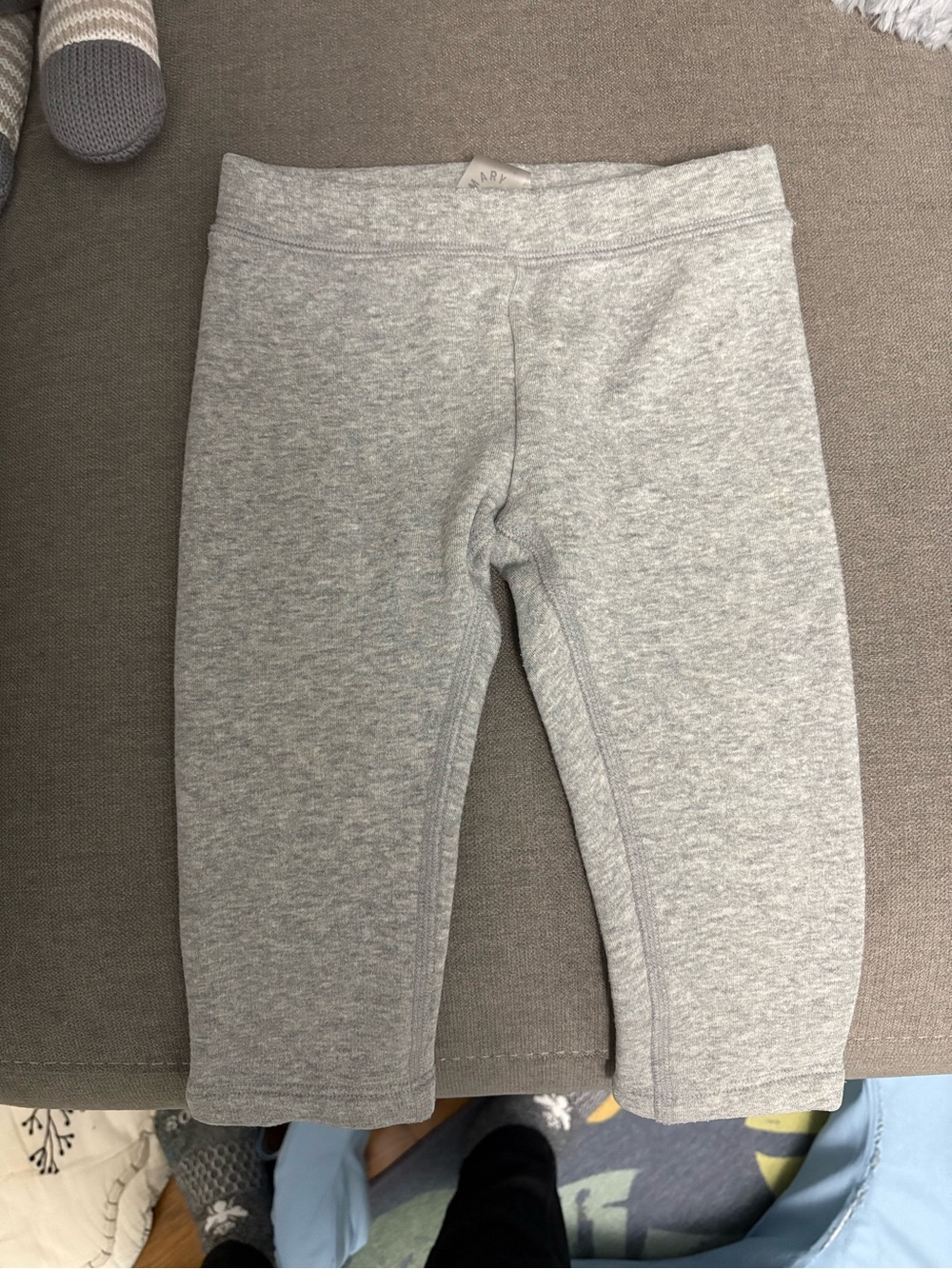 Primary Heather Gray baby fleece Leggings 6-12 months winter